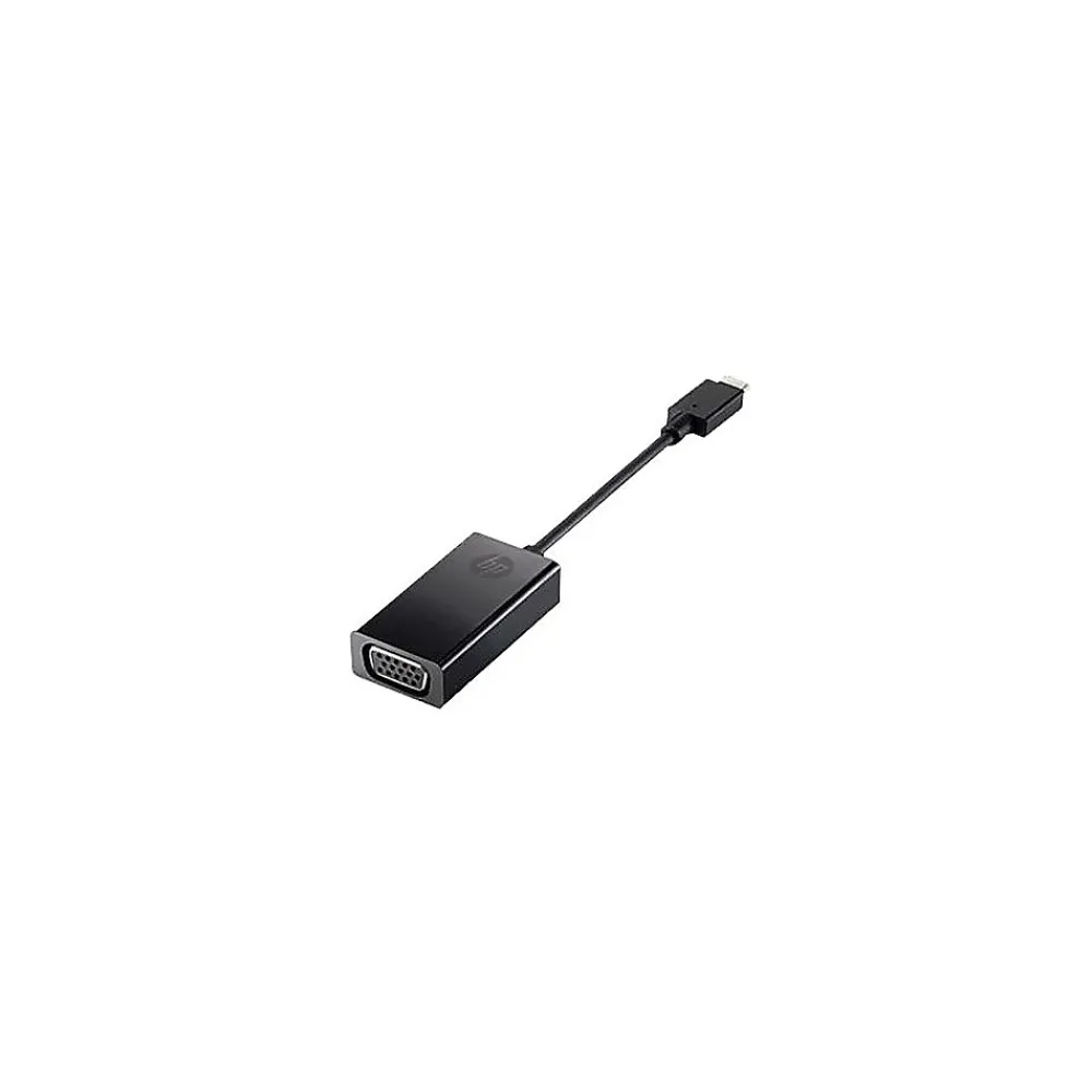HP ® USB Type-C to VGA HD-15 Male/Female Video Adapter Cable, Black (N9K76AA#ABA)