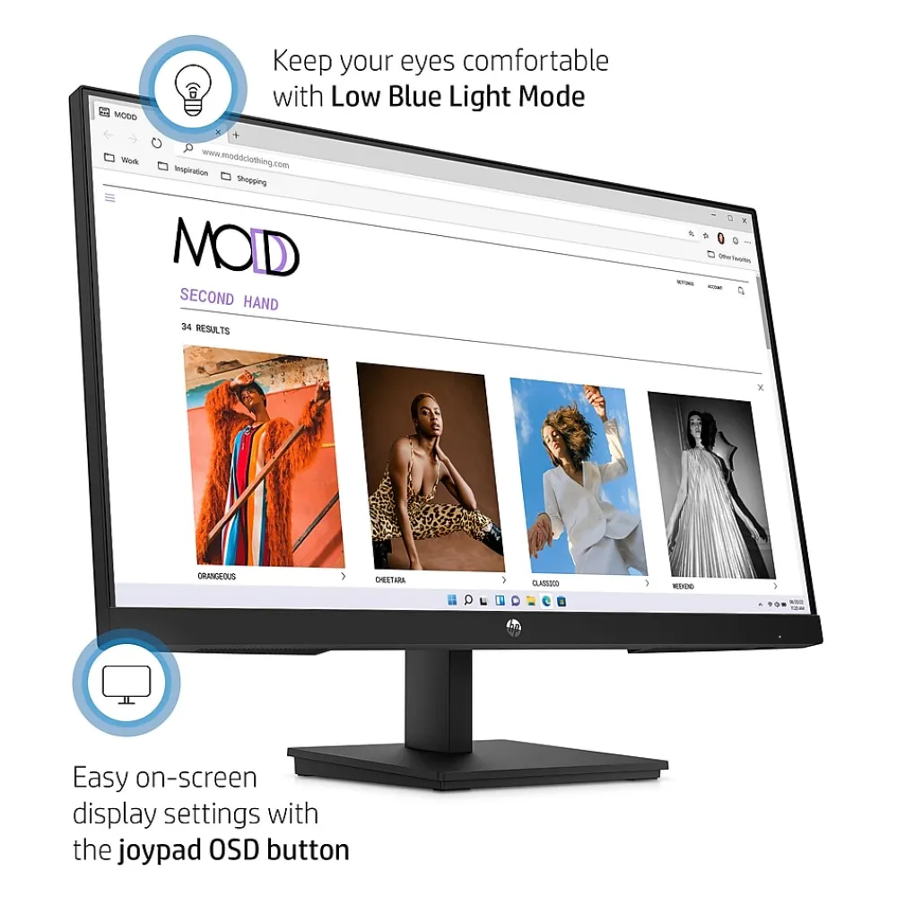 Online HP V24i G5 24" LCD Monitor, Black (65P58AA#ABA)