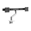 Clearance Humanscale M8.1 Adjustable Dual Monitor Arm, Up to 28" Monitors, Polished Aluminum (M82CBW)
