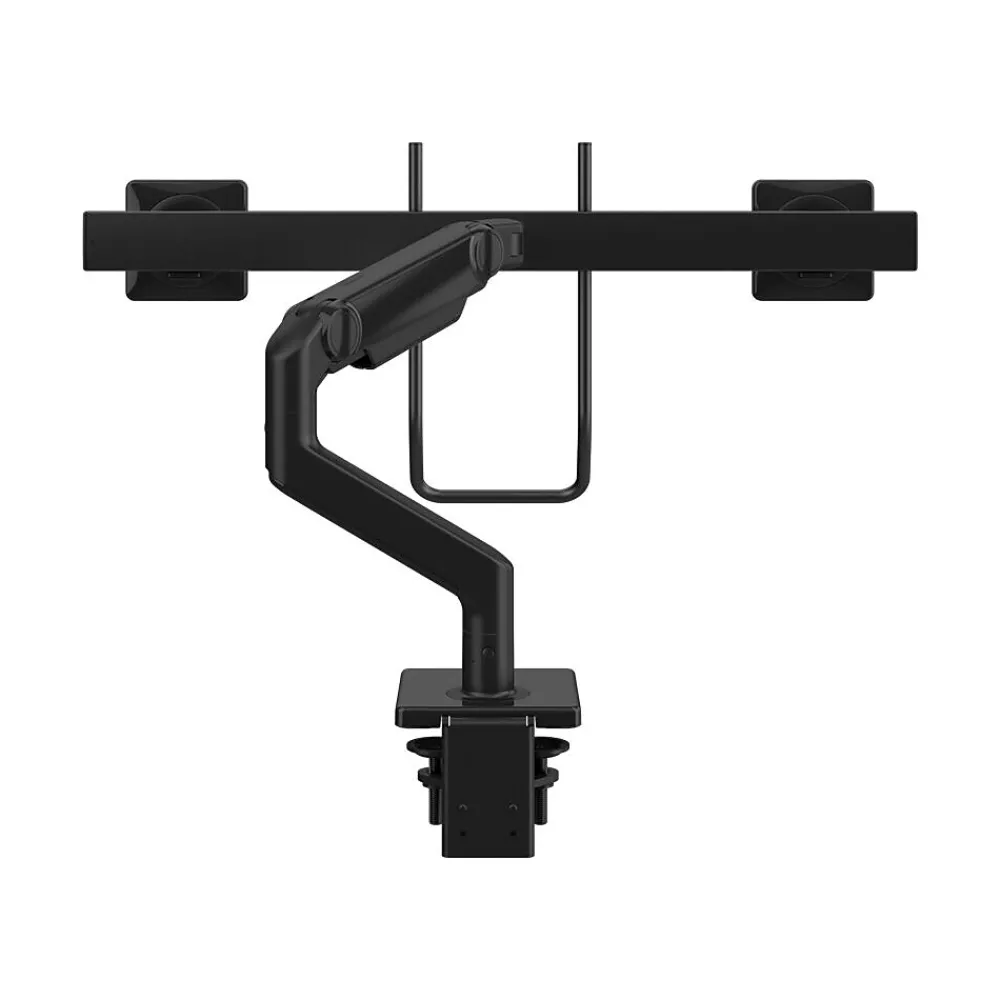 Best Humanscale M8.1 Adjustable Dual Monitor Arm with Crossbar, Up to 28" Monitors, Black (M82HBB)