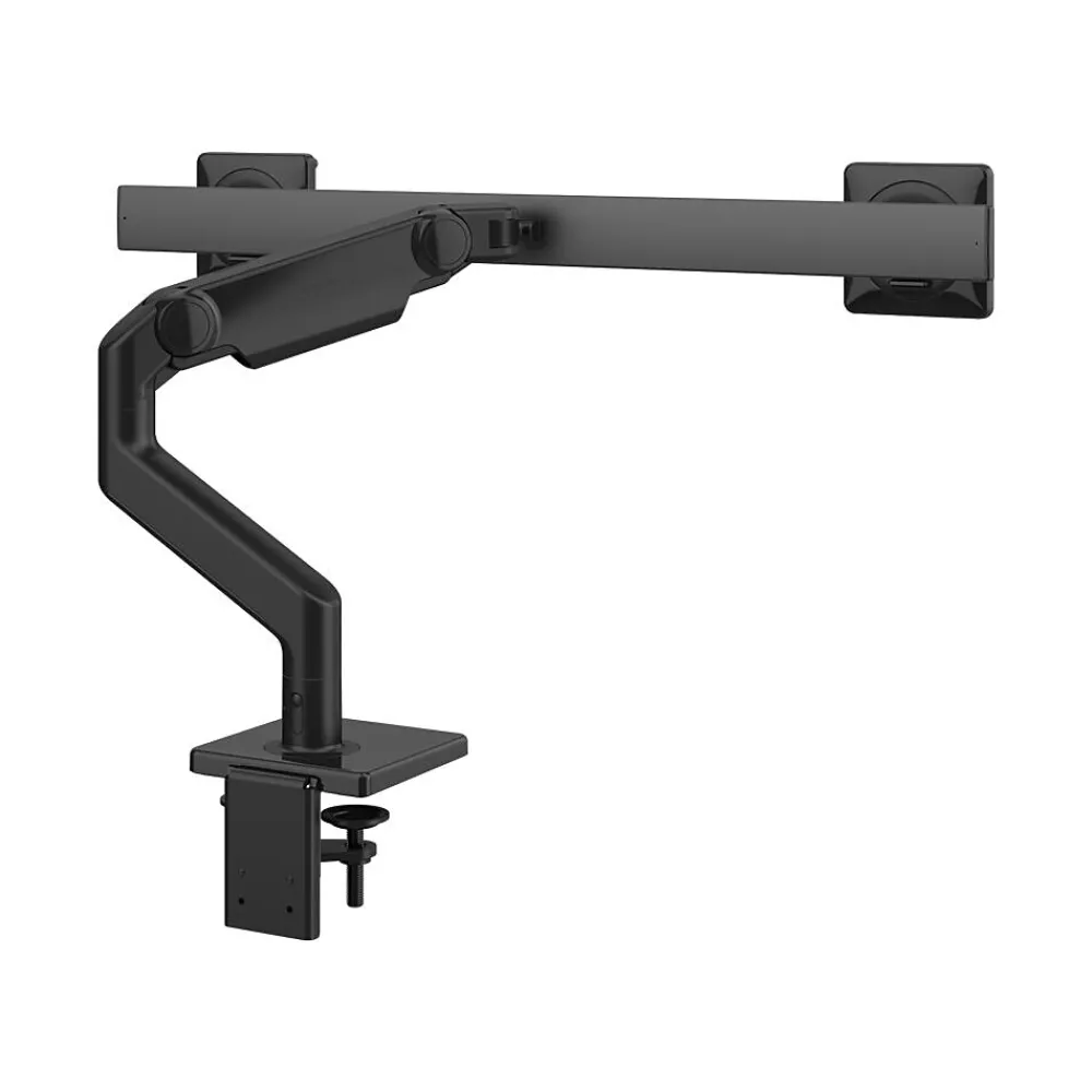 Humanscale M8.1 Adjustable Dual Monitor Arm, Up to 28" Monitors, Black (M82CBB)
