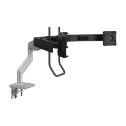 Online Humanscale M10 Adjustable Triple Monitor Arm with Crossbar and Handle, up to 26.5" Monitors, Silver (M13HBS)