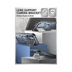i-Blason ArmorBox MagSafe Rugged Case for Samsung Galaxy S24, Shock Absorbing, Metallic Blue (GS24ABSPTT)