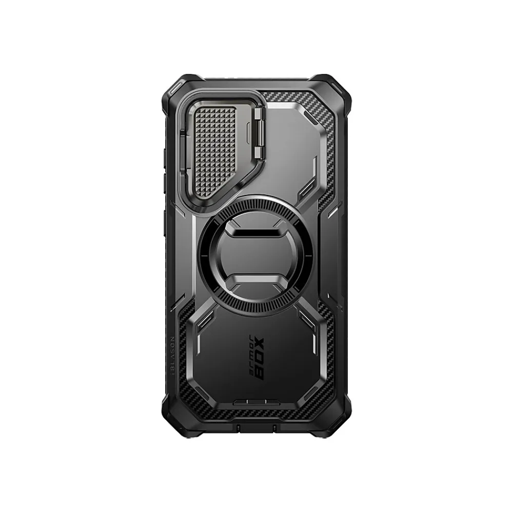 i-Blason ArmorBox MagSafe Rugged Case for Samsung Galaxy S24+, Shock Absorbing, Black (GS24PLUSABSPBK)