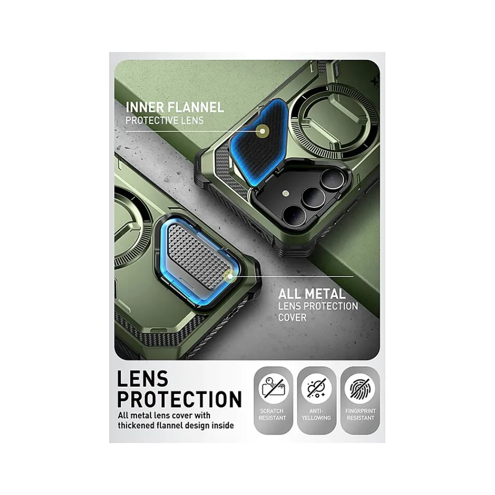 i-Blason ArmorBox MagSafe Rugged Case for Samsung Galaxy S24+, Shock Absorbing, Dark Green (GS24PLUSABSPGN)