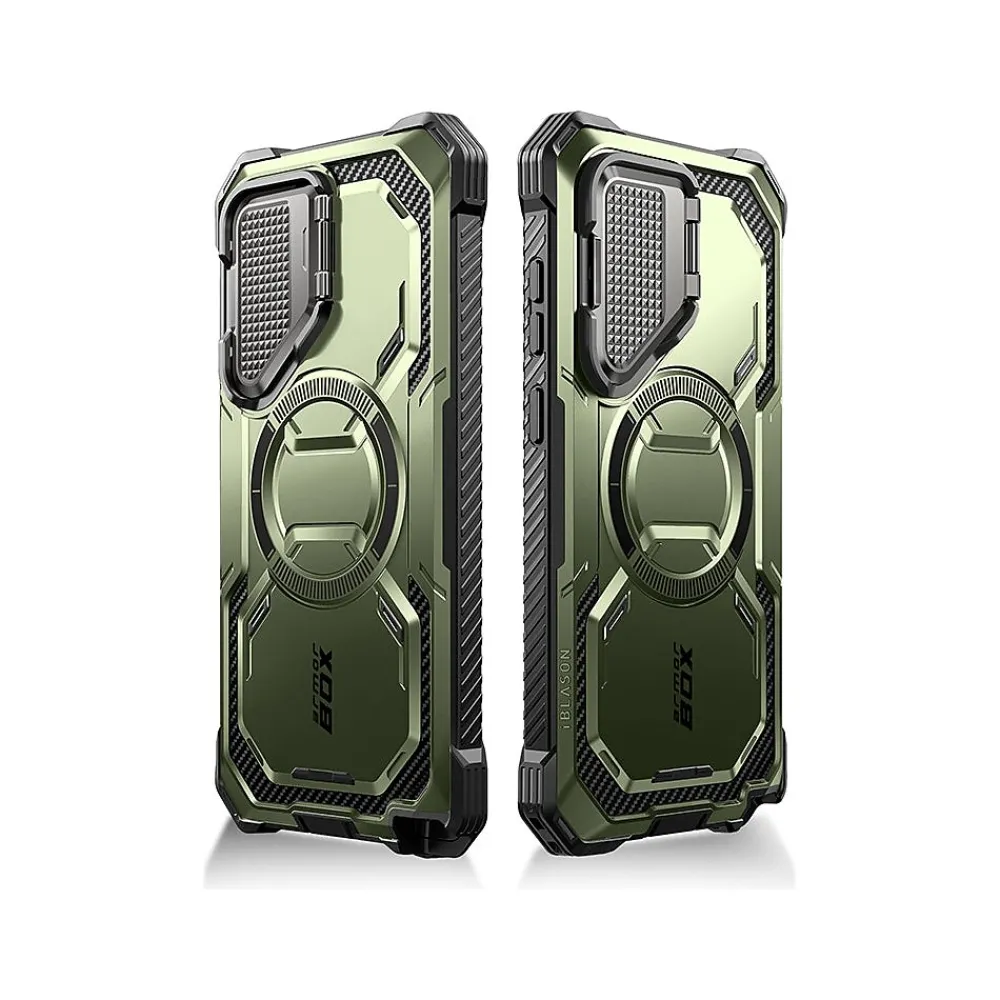 i-Blason Armorbox MagSafe Rugged Case for Samsung Galaxy S24 Ultra, Shock-Absorbing, Dark Green