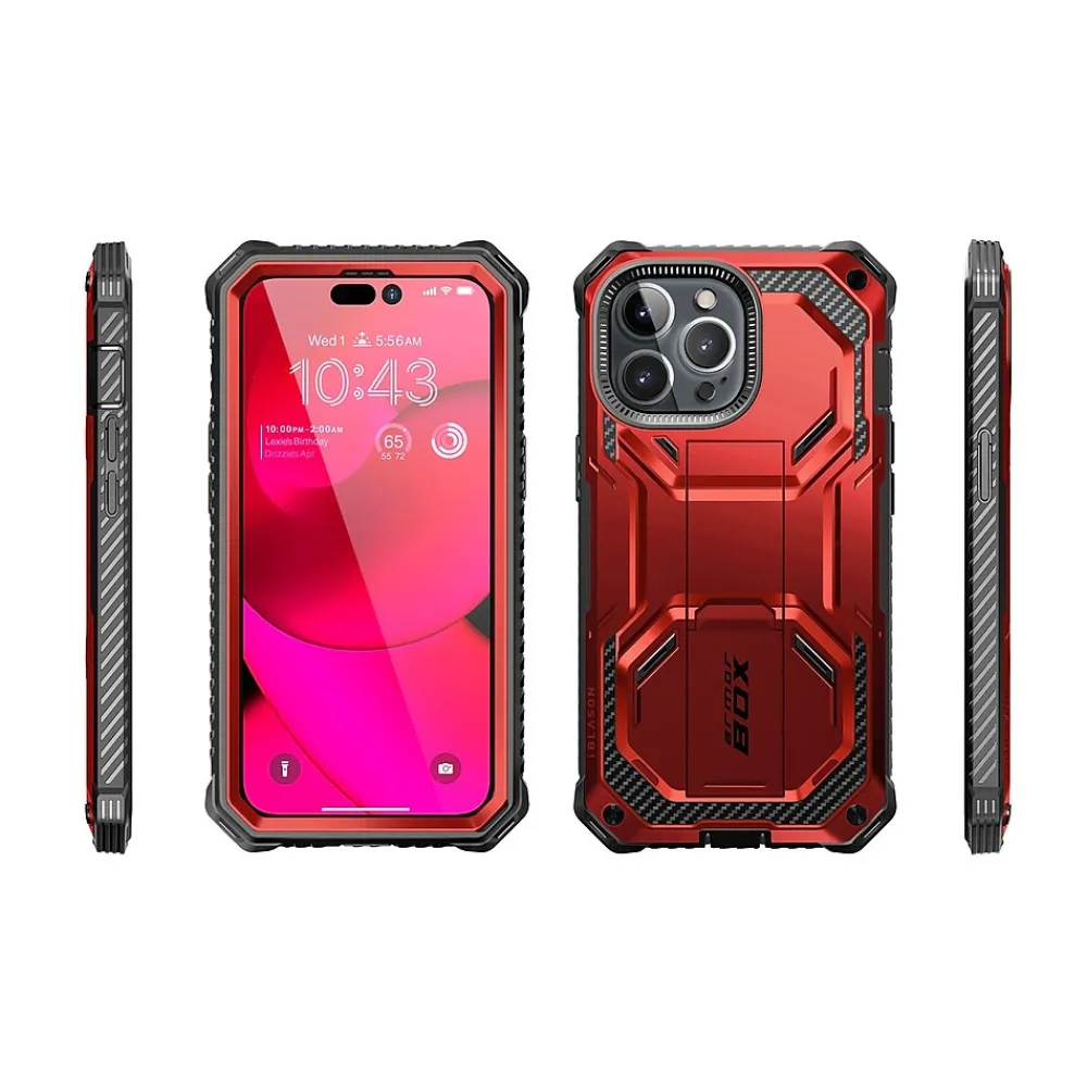 i-Blason Armorbox Metallic Red Rugged Case for iPhone 14 Pro Max (iPhone2022Pro-6.7-Armorbox-SP-Ruddy)