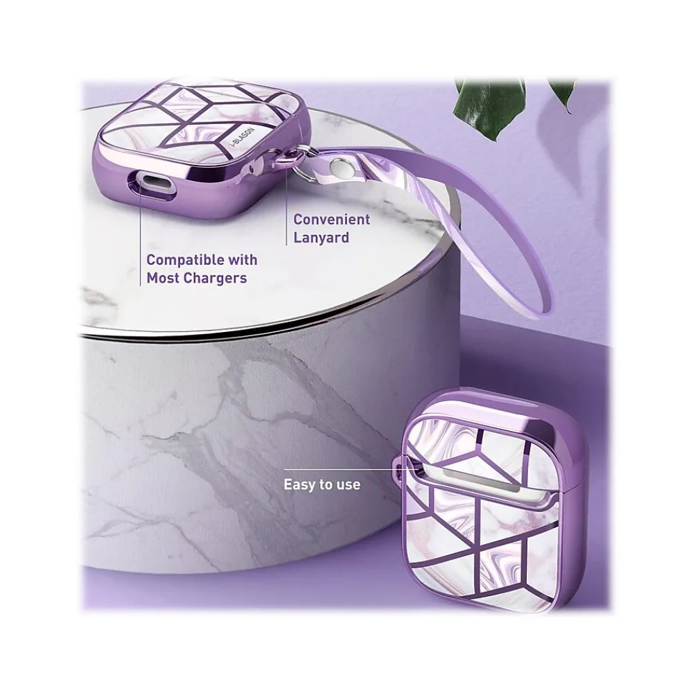 Cosmo Case for Apple AirPods 1st/2nd Gen, Marble Purple (AirPods2019-Cosmo-Ameth)<i-Blason Hot