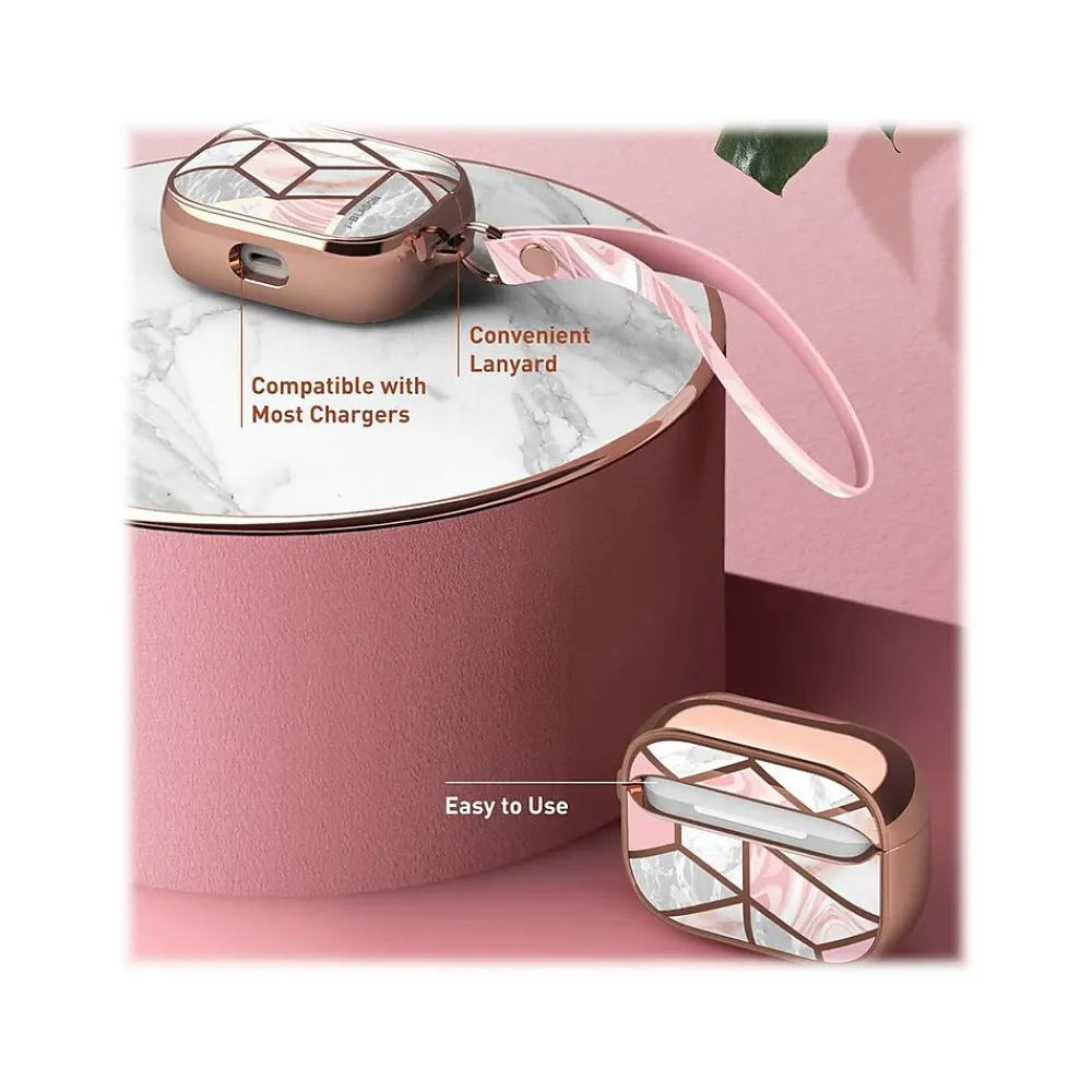 Cosmo Case for Apple AirPods Pro, Marble Pink (AirPodsPro2019-Cosmo-Marble)<i-Blason