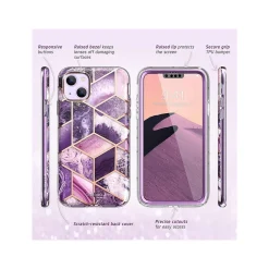 i-Blason Cosmo Marble Purple Case for iPhone 14 Plus (iPhone2022-6.7-Cosmo-SP-Ameth)
