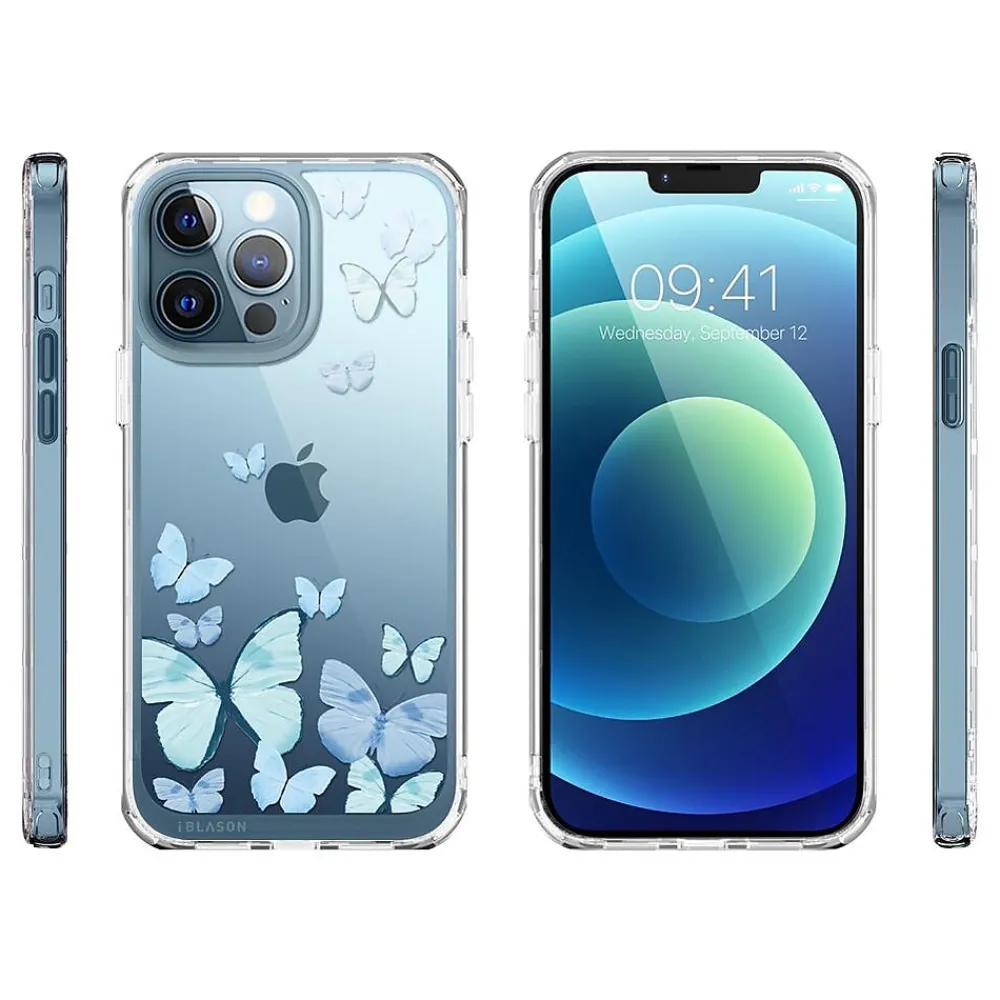 i-Blason Halo Butterfly Blue Snap Case for iPhone 13 Pro Max (iPhone2021-6.7-Halo-F)