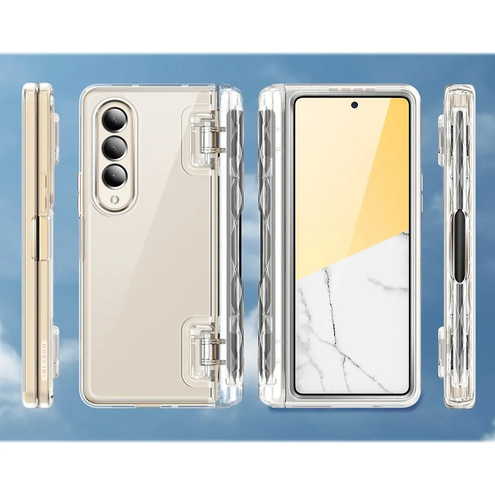 i-Blason Halo Clear Snap Case for Samsung Galaxy Z Fold4 (Galaxy2022-ZFold4-5G-Cosmo-Pen-SP-Clear)