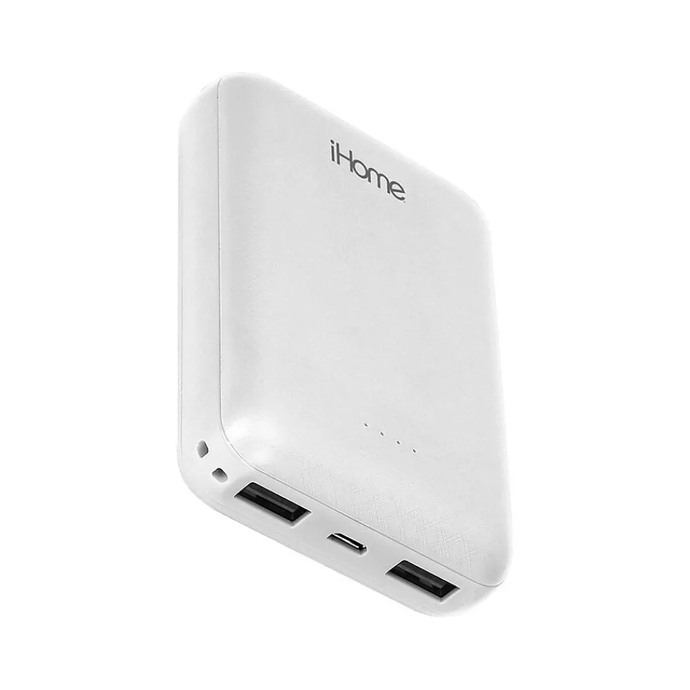 USB-A Power Bank, 10000mAh, White (IHPP2200W-OD)<iHome New