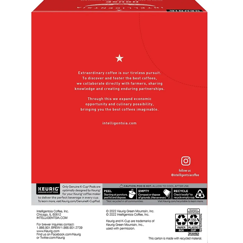 Intelligentsia House Coffee Keurig® K-Cup® Pods, Light Roast, 20/Box (5000371868)