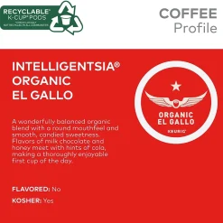 Intelligentsia Organic El Gallo Coffee Keurig® K-Cup® Pods, Light Roast, 20/Box (5000371867)