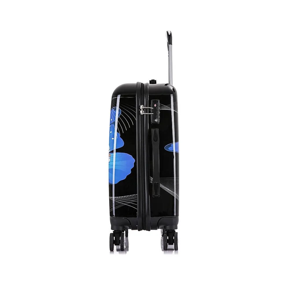 20" Hardside Butterfly Carry-On Suitcase, 4-Wheeled Spinner, TSA Checkpoint Friendly, Black Butterfly (IUAPC00S-BBU)<InUSA Discount