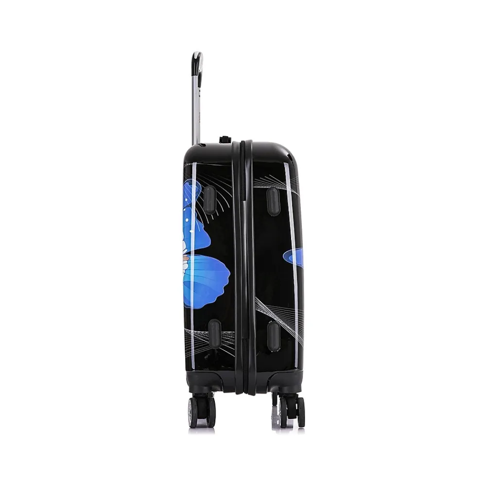 20" Hardside Butterfly Carry-On Suitcase, 4-Wheeled Spinner, TSA Checkpoint Friendly, Black Butterfly (IUAPC00S-BBU)<InUSA Discount