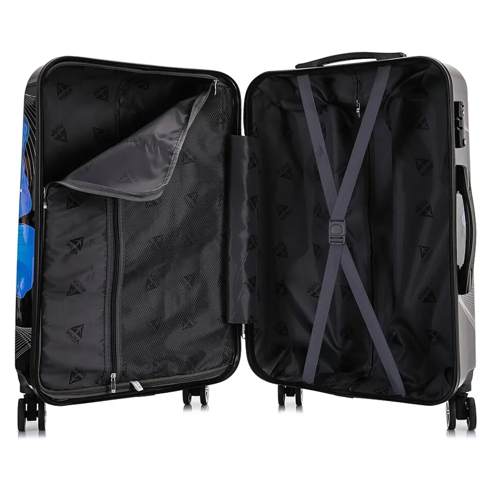 20" Hardside Butterfly Carry-On Suitcase, 4-Wheeled Spinner, TSA Checkpoint Friendly, Black Butterfly (IUAPC00S-BBU)<InUSA Discount
