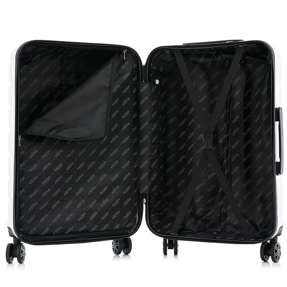 Trend 3-Piece Hardside Spinner Luggage Set, White (IUTRESML-WHI)<InUSA New