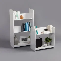Bookcases*Iris 3-Tier Tilted Shelf Book Rack, White (596102)