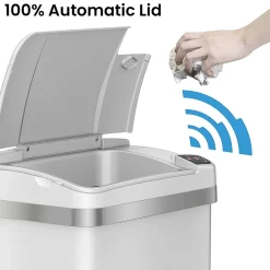Automatic Touchless Sensor Indoor Trash Can, 2.5 Gallon, White (MT02SW)<iTouchless Outlet