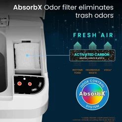 Automatic Touchless Sensor Trash Can with Odor Filter and Fragrance – 4 Gallon - White<iTouchless
