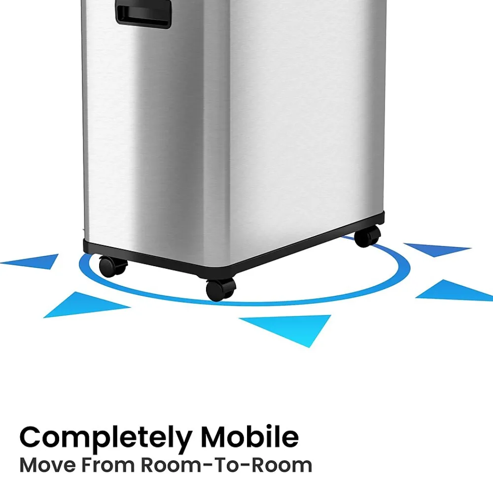 iTouchless Dual Compartment Stainless Steel Sensor Recycle Bin and Trash Can, 16 Gallon (RT16SS)<Halo Hot