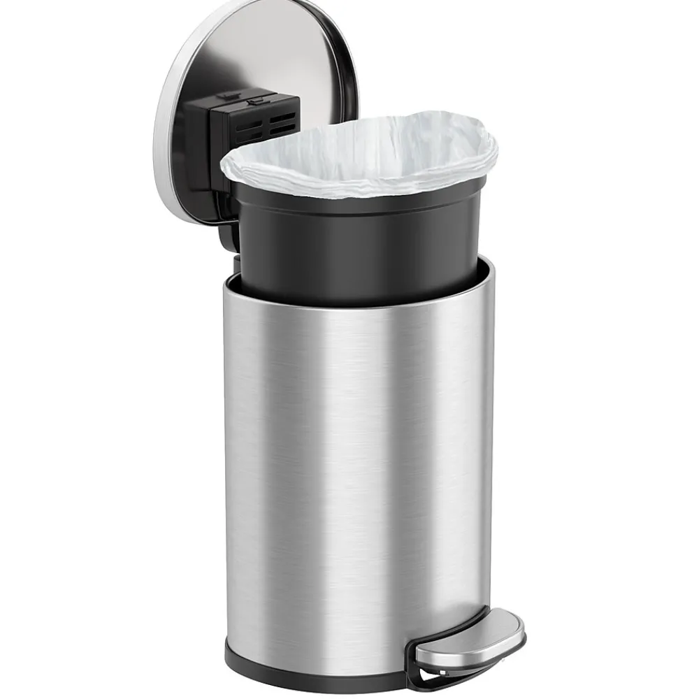 SoftStep Semi-Round Stainless Steel Step Trash Can with Hinged Lid, 1.85 Gallon (IP02DSS)<iTouchless Sale