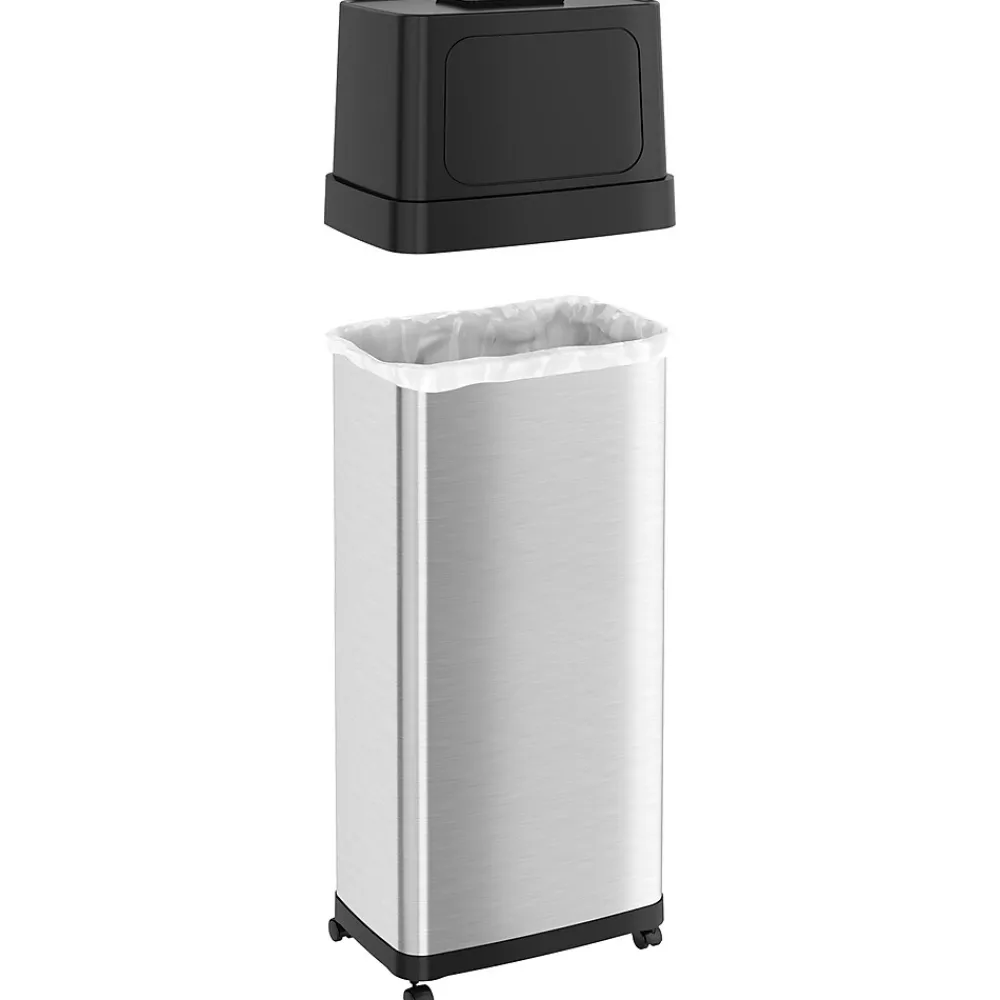 Stainless Steel Trash Can with Dual Push Lid, 24-Gallon, Brushed (IT24DPS)<iTouchless Sale