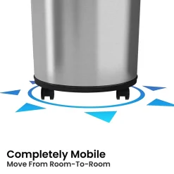 Stainless Steel Round Sensor Trash Can with AbsorbX Odor Control System and Wheels, 23 Gal., Silver (IT23RC)<iTouchless Clearance