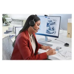 New jabra Evolve2 75 MS Wireless Noise Canceling Bluetooth Mobile On Ear Headset, MS Certified, Black (27599-999-889)