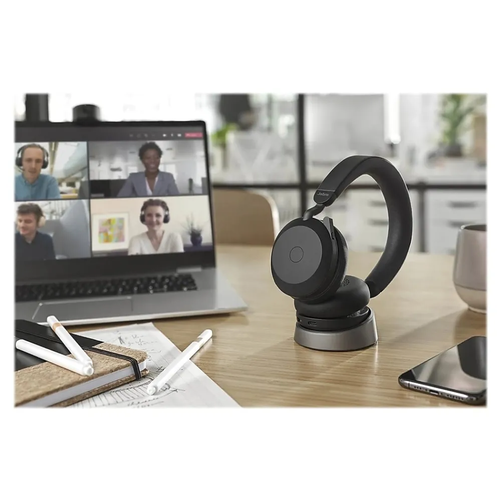 Best jabra Evolve2 75 Wireless Noise Canceling Bluetooth Stereo Mobile On Ear Headset, USB-C (27599-989-889)