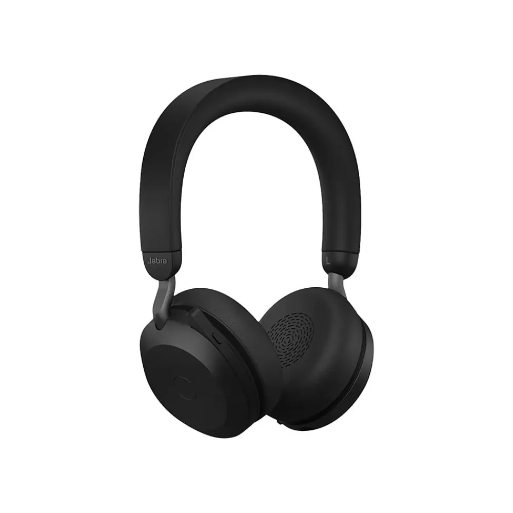 New jabra Evolve2 75 Wireless Noise Canceling Bluetooth Stereo Mobile On Ear Headset, USB-A, Black (27599-989-989)