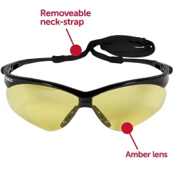KleenGuard Jackson® Nemesis Safety Glasses, Polycarbonate, Amber, Black