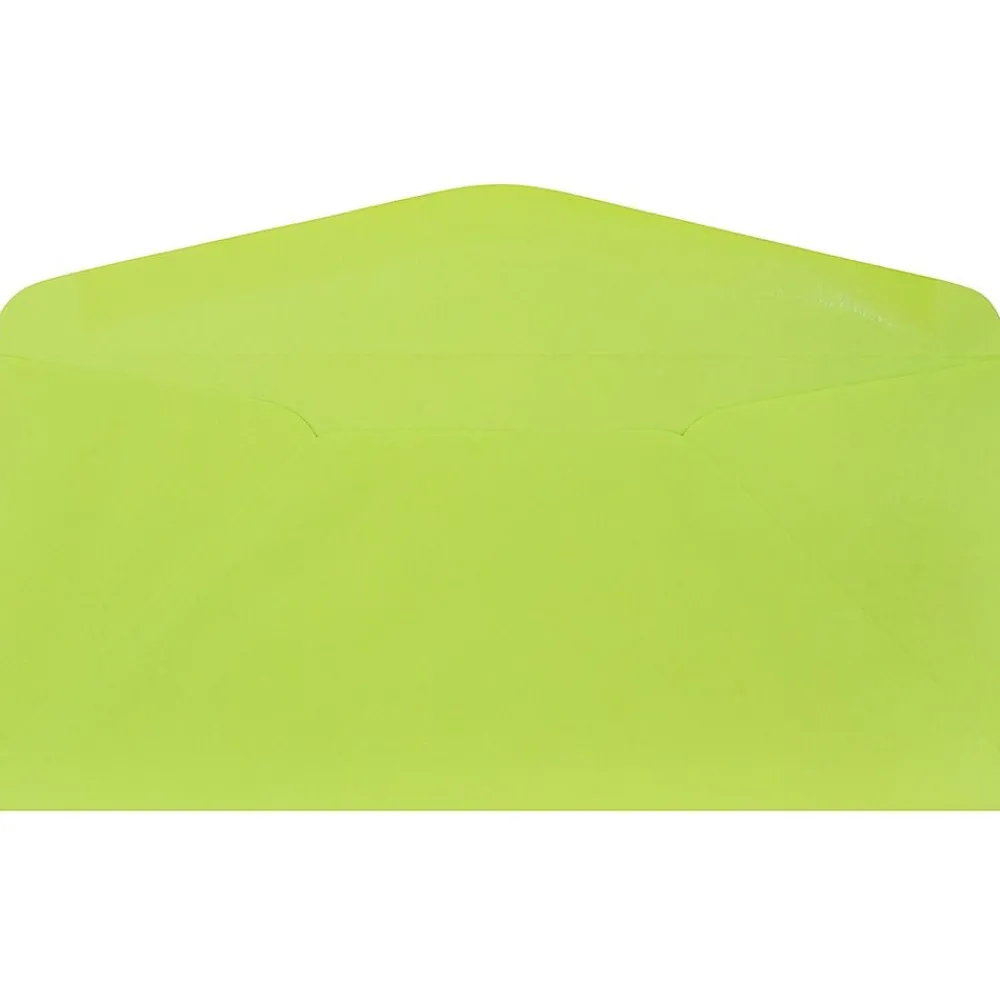 Hot JAM Paper #9 Business Envelope, 3 7/8" x 8 7/8", Ultra Lime Green, 50/Pack (1532898I)