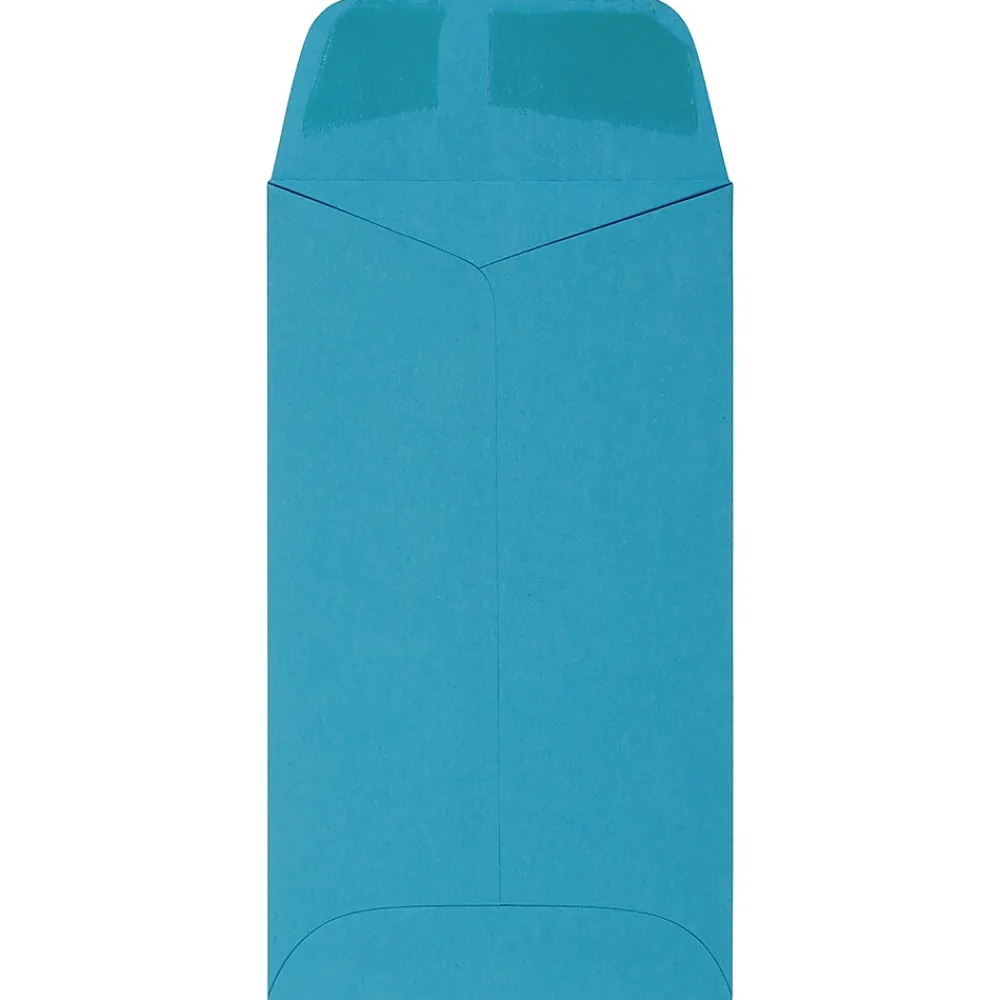 Clearance JAM Paper #6 Coin Business Colored Envelopes, 3.375 x 6, Blue Recycled, 25/Pack (356730559)