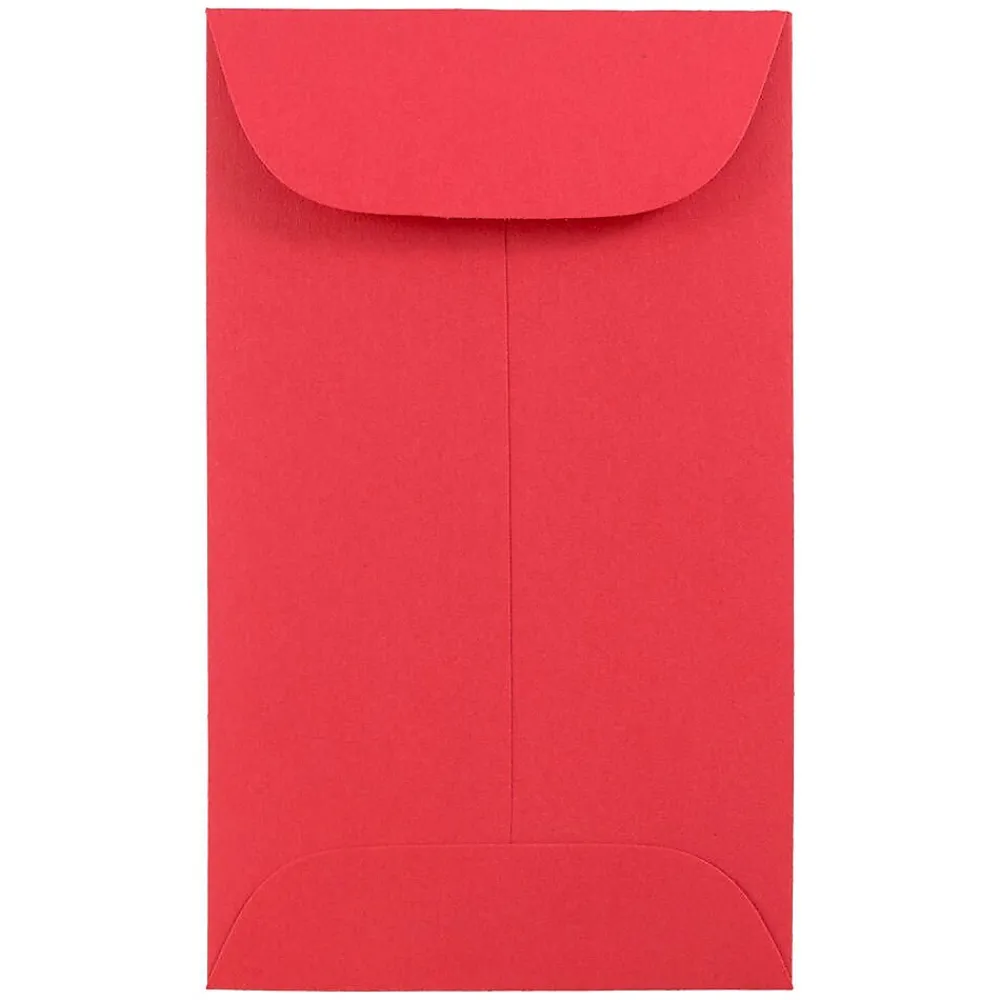 New JAM Paper #3 Coin Business Colored Envelopes, 2.5 x 4.25, Red Recycled, 25/Pack (356730541)