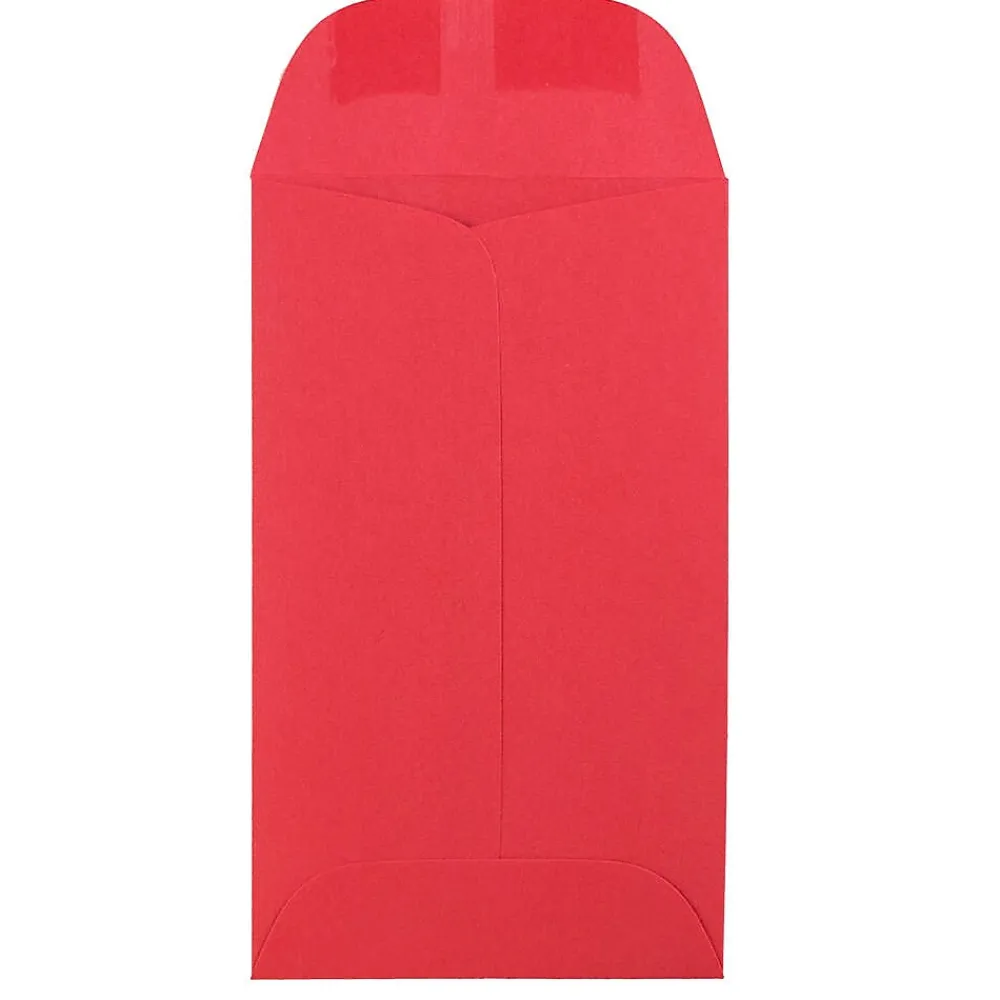 New JAM Paper #3 Coin Business Colored Envelopes, 2.5 x 4.25, Red Recycled, 25/Pack (356730541)