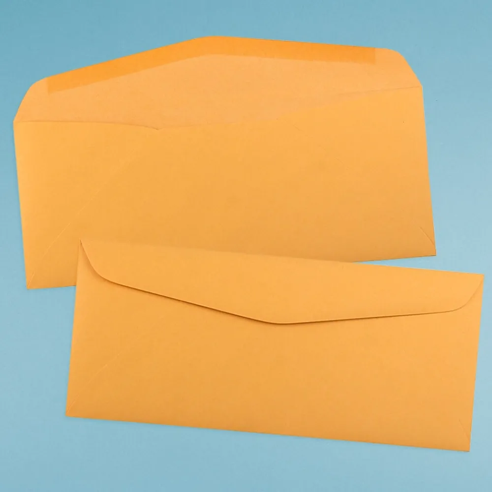 Sale JAM Paper #12 Kraft Business Commercial Envelope, 4 3/4" x 11", Manila Brown Kraft, 50/Pack (80762I)