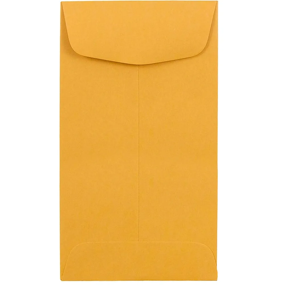 Best JAM Paper #6 Kraft Coin Envelope, 3 3/8" x 6", Brown Kraft, 25/Pack (1623992)