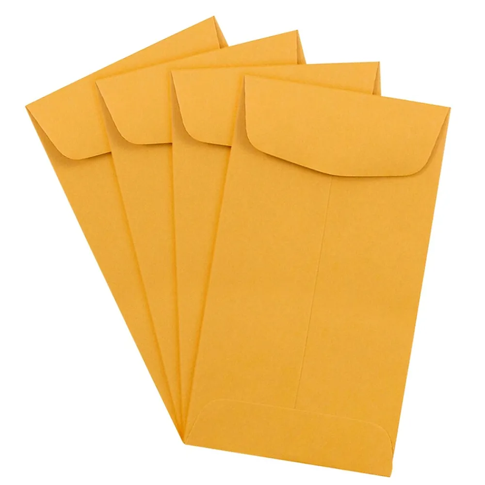 Best JAM Paper #6 Kraft Coin Envelope, 3 3/8" x 6", Brown Kraft, 25/Pack (1623992)