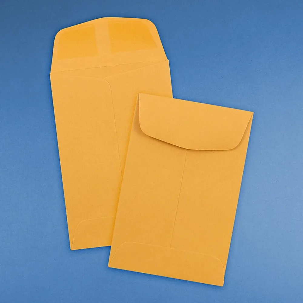 Online JAM Paper #4 Kraft Coin Envelope, 3" x 4 1/2", Brown Kraft, 100/Pack (356731206B)