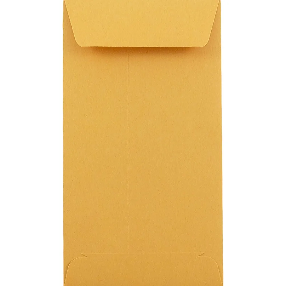 Clearance JAM Paper #7 Kraft Coin Envelope, 3 1/2" x 6 1/2", Brown Kraft, 50/Pack (95125I)