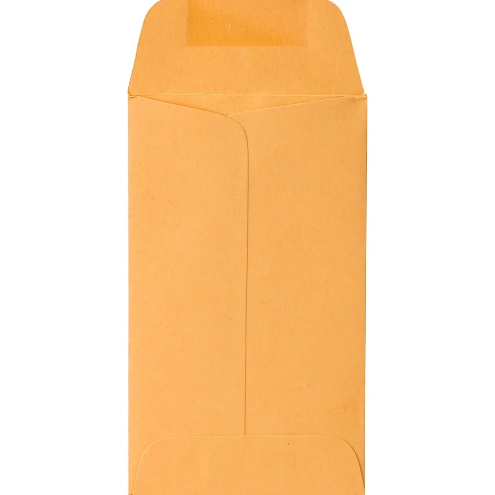 Best JAM Paper #3 Kraft Coin Envelope, 2 1/2" x 4 1/4", Brown Kraft, 50/Pack (1623989I)