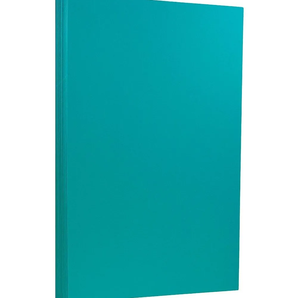 Card Stock*JAM Paper 65 lb. Cardstock Paper, 8.5" x 14", Brite Hue Sea Blue, 50 Sheets/Pack (16730935)