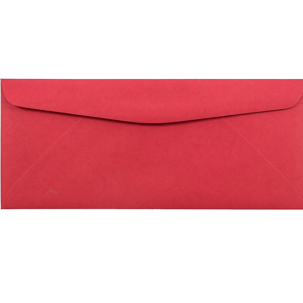 Best JAM Paper #10 Window Envelope, 4 1/8" x 9 1/2", Red, 50/Pack (1531052I)