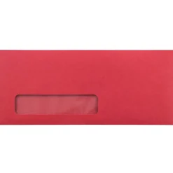 Best JAM Paper #10 Window Envelope, 4 1/8" x 9 1/2", Red, 25/Pack (1531052)