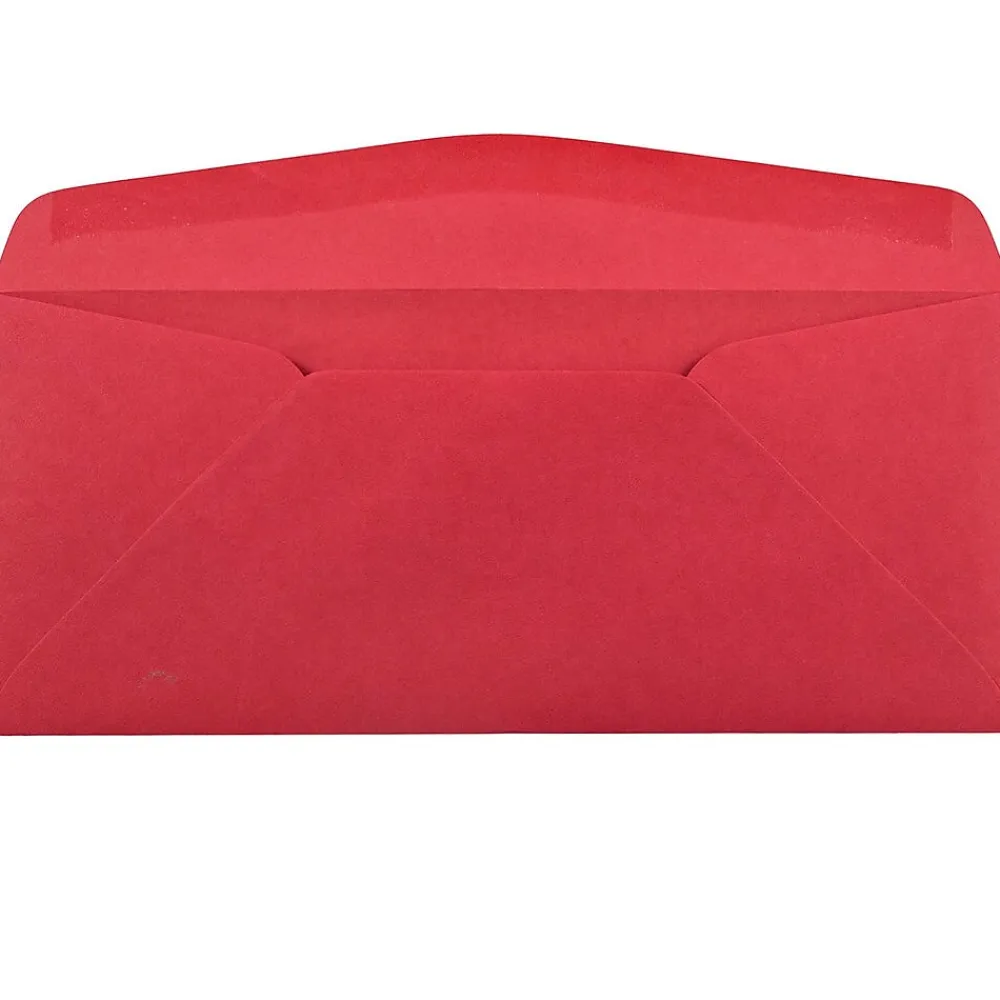 Best JAM Paper #10 Window Envelope, 4 1/8" x 9 1/2", Red, 25/Pack (1531052)