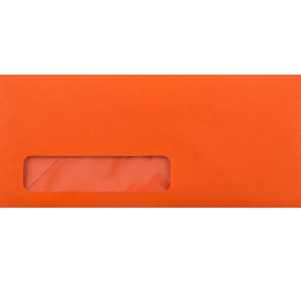 Best JAM Paper #10 Window Envelope, 4 1/8" x 9 1/2", Orange, 50/Pack (5156477I)