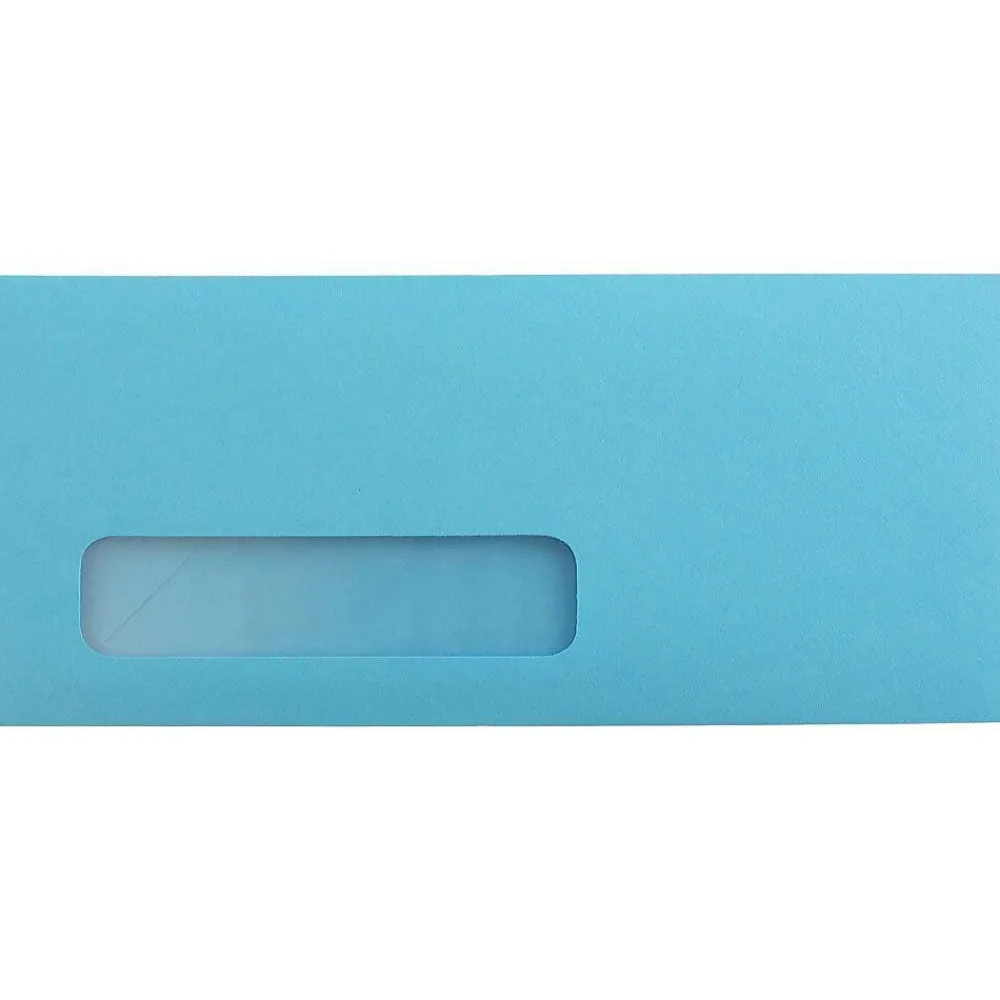 JAM Paper #10 Window Envelope, 4 1/8" x 9 1/2", Blue, 25/Pack (5156476)